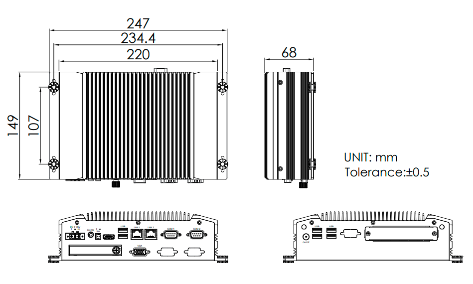 Габариты ACS-2320A