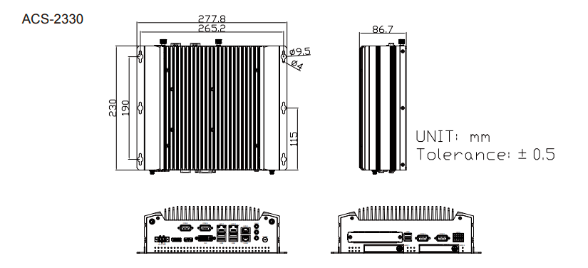 Габариты ACS-2330