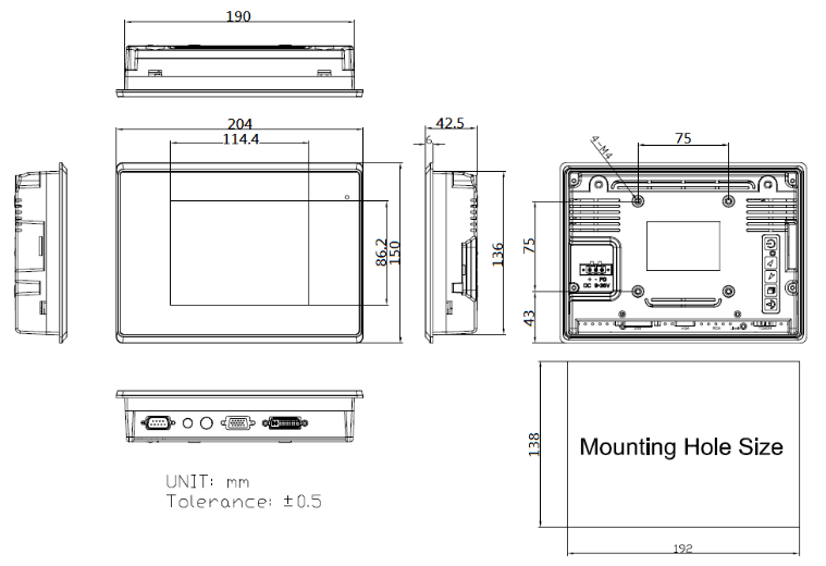 Габариты ADP-1050A