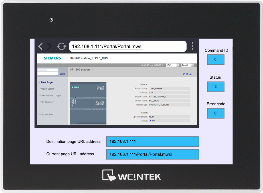 Особенности работы web-брауера на панелях оператора Weintek
