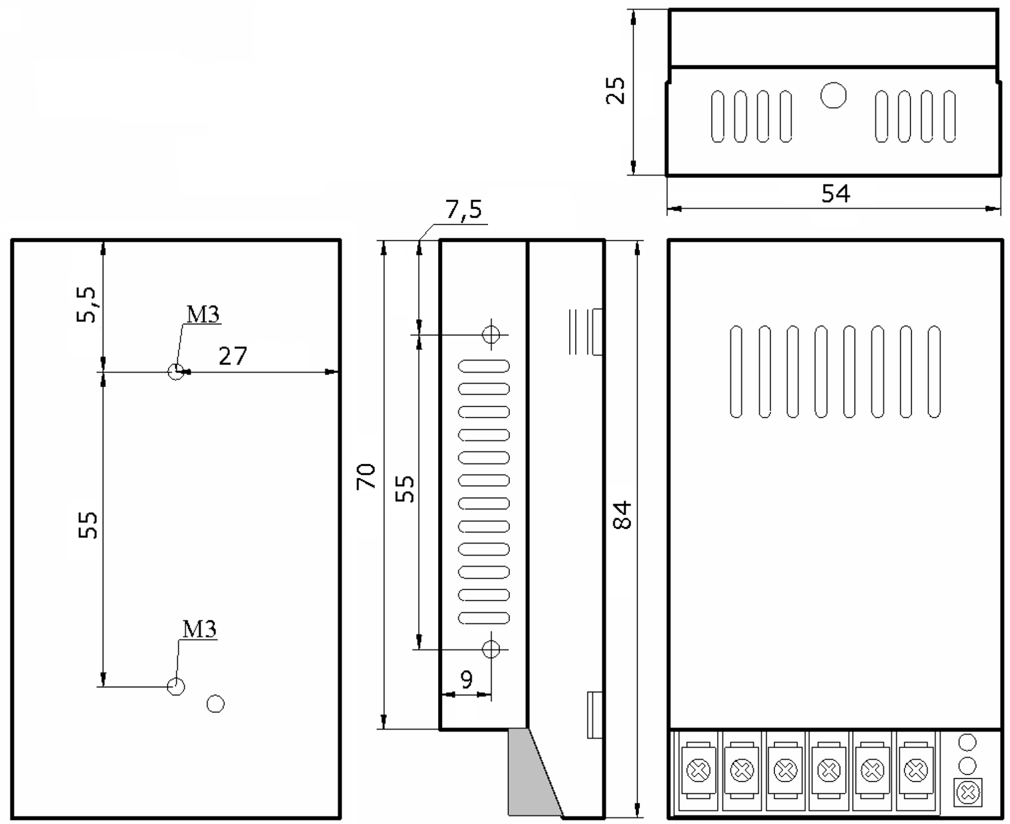 Габариты Faraday 18W/12-24V/78AL