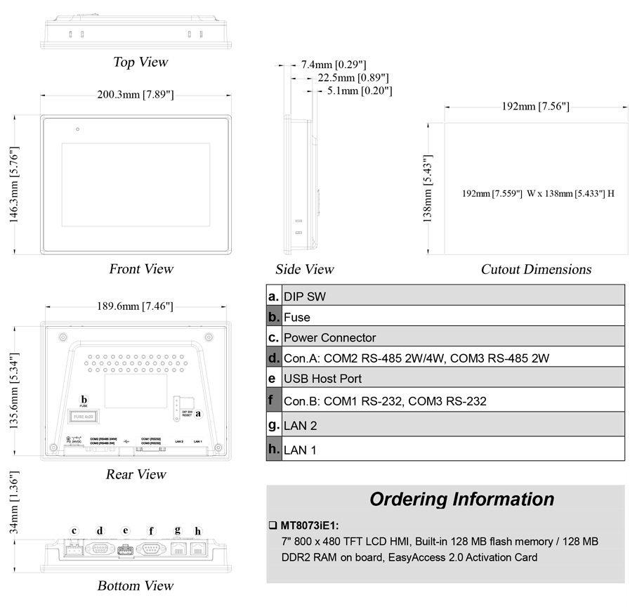 Габариты MT8073iE