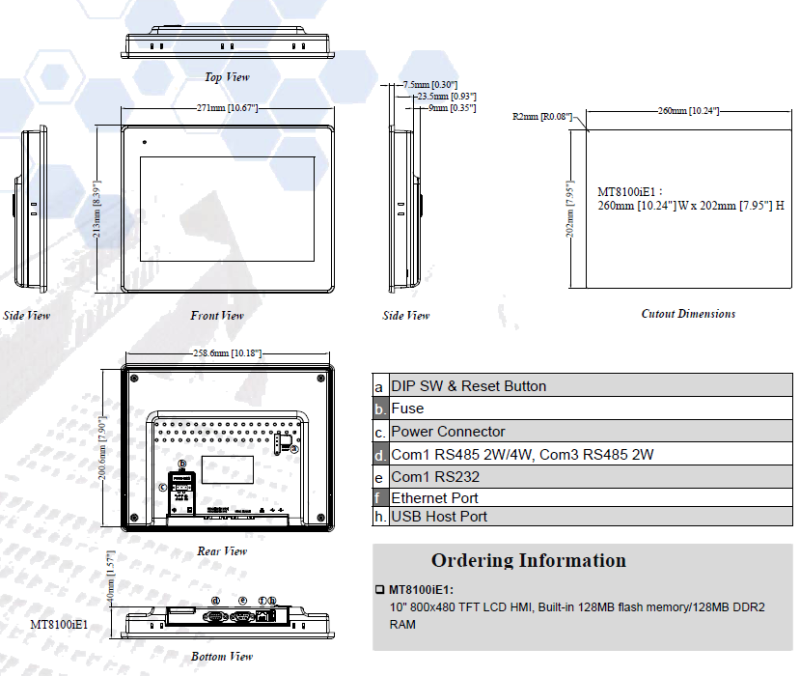 Габариты MT8100iE