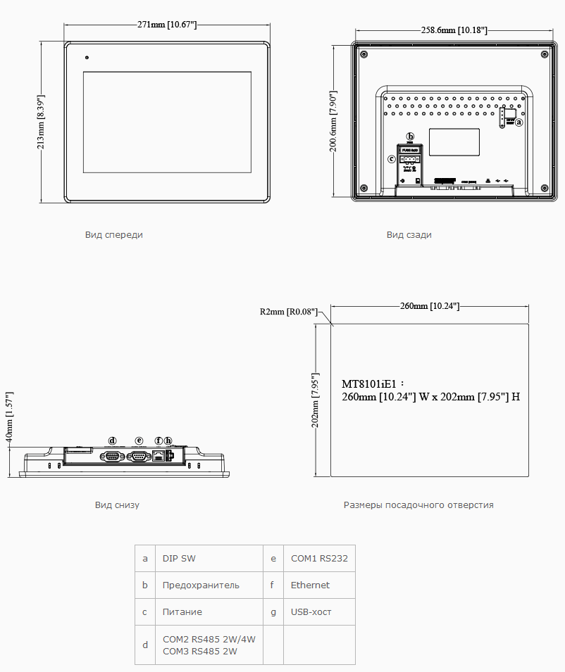 Габариты MT8101iE