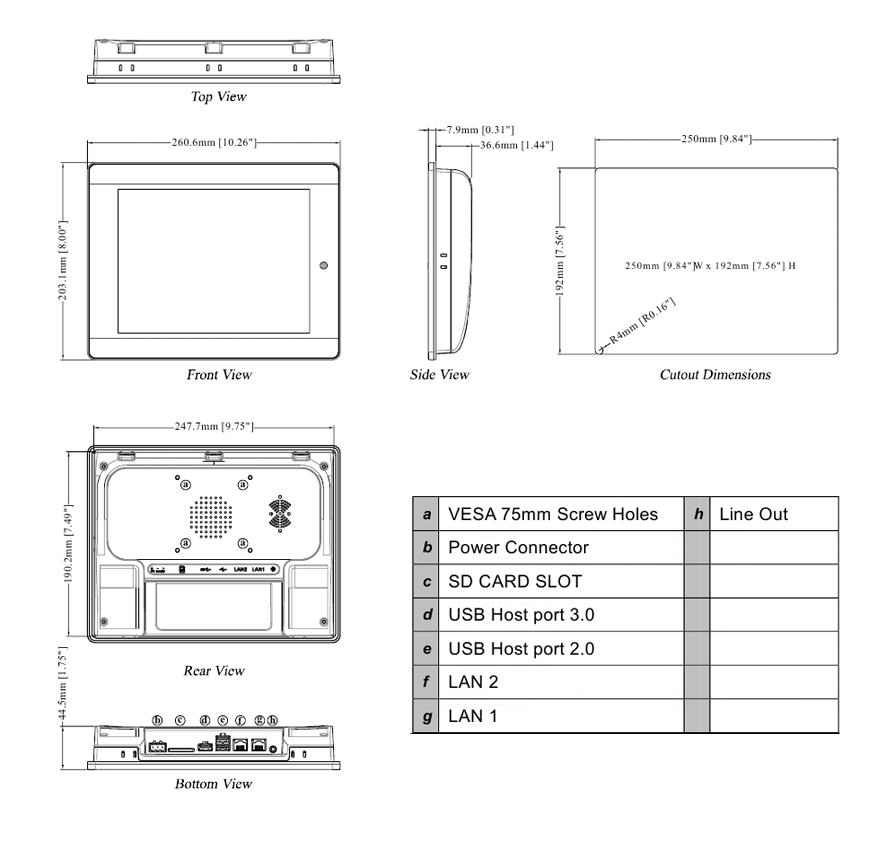 Габариты cMT-iPC10